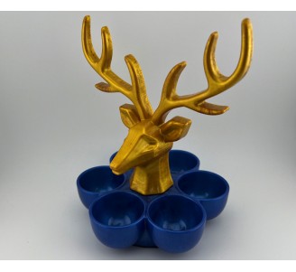 Blue and Gold Reindeer Jewellery Holder
