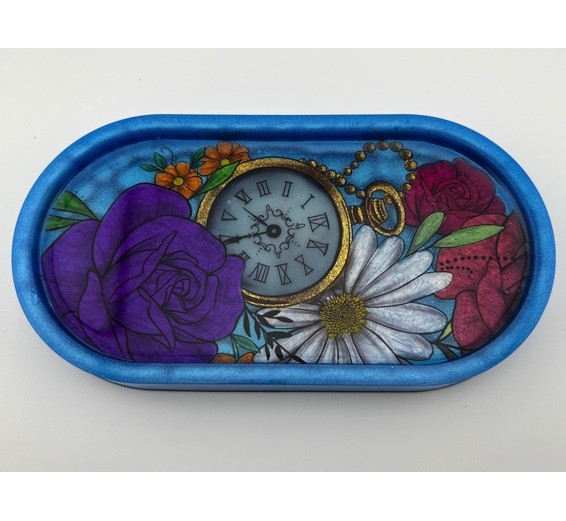 Oval Clock Tray (Clock Face Is In REVERSE!)