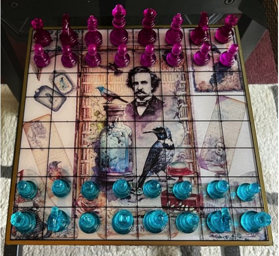 Edgar Allan Poe Chess Set (BOARD AND 32 PIECES)