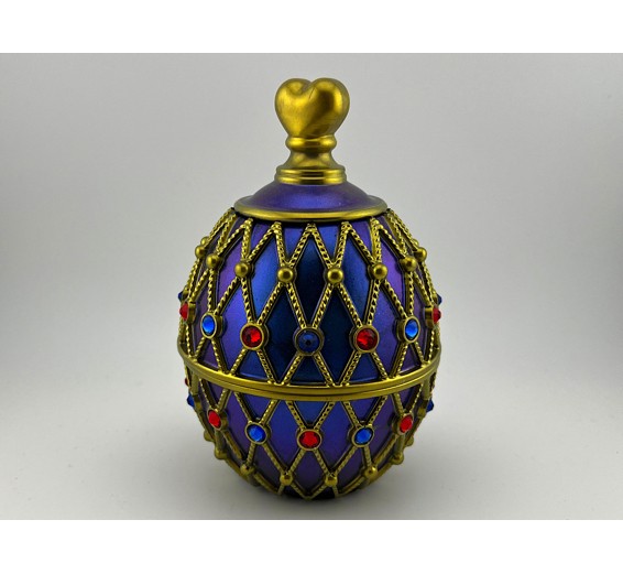 Blue and Gold Faberge Egg Trinket Box