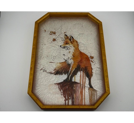 Octagonal Red Fox Tray