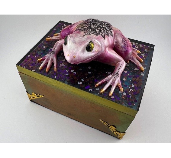 Pink Frog On A Box