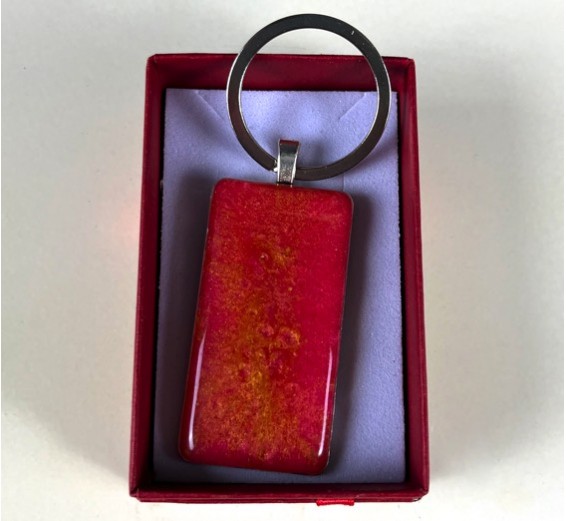 Plain Orange, Gold Key Ring (METAL BEZEL)