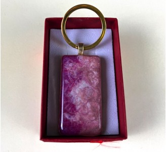 Purple, Pink, White Key Ring (METAL BEZEL)